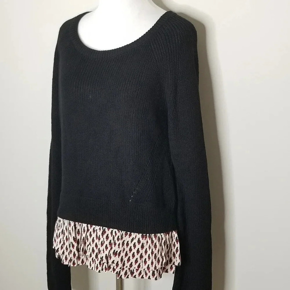 NWT Maje Black Knit Layered Sweater 2 - Picture 3 of 12